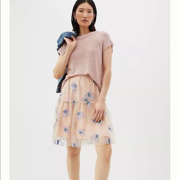 NWT Anthropologie Eva Franco Belle Sequined Tulle Mini Skirt Small #185 - Picture 1 of 5